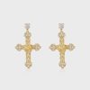 Jewellery Luv AJ | Luv Aj - Rosa Cross Earrings Gold