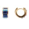 Jewellery Fairley | Fairley Blue Ombre Crystal Huggies Gold