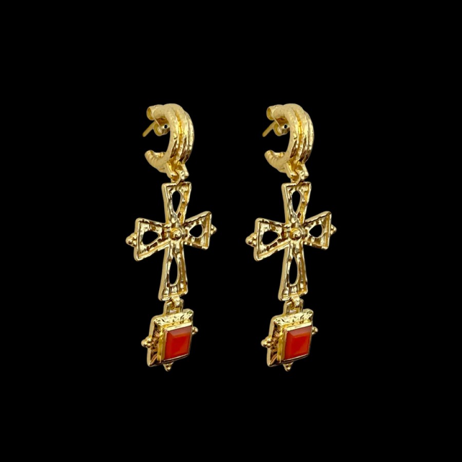 Jewellery Mountain & Moon | Mountain & Moon Maria Earrings Red Onyx