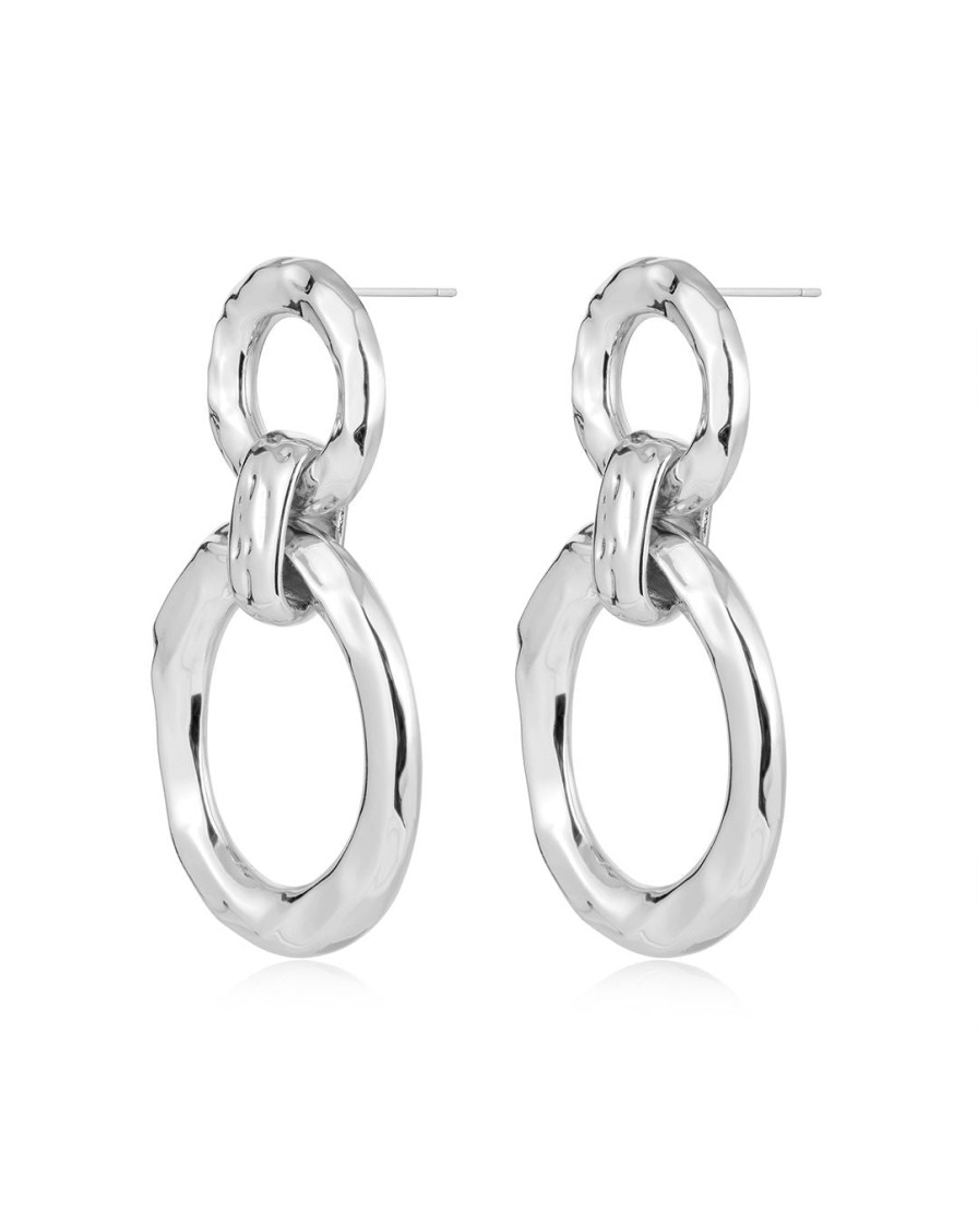 Jewellery Luv AJ | Luv Aj Hammered Loop Hoops Silver