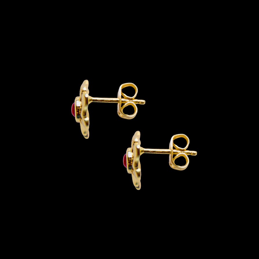 Jewellery Mountain & Moon | Mountain & Moon Lottie Studs Ruby Quartz