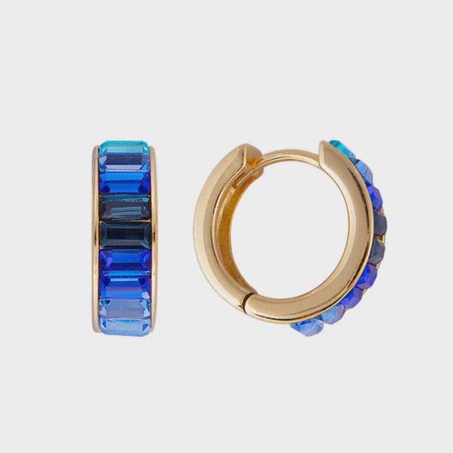 Jewellery Fairley | Fairley Blue Ombre Midi Hoops