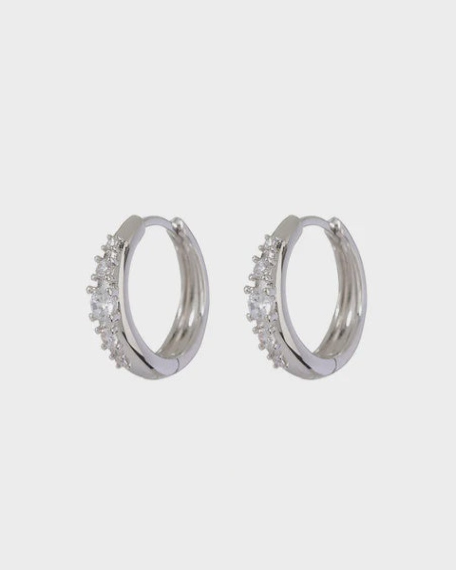 Jewellery Luv AJ | Luv Aj Stone Geneva Hoops Silver