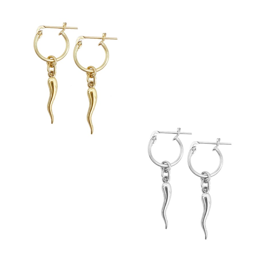 Jewellery Misuzi | Misuzi Kitt Chilli Hoops Silver