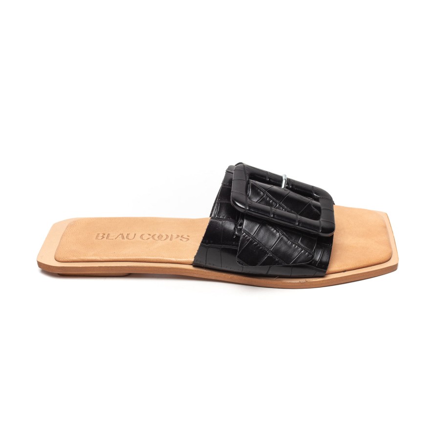 Shoes Beau Coops | Beau Coops Melania Slide Black Croc