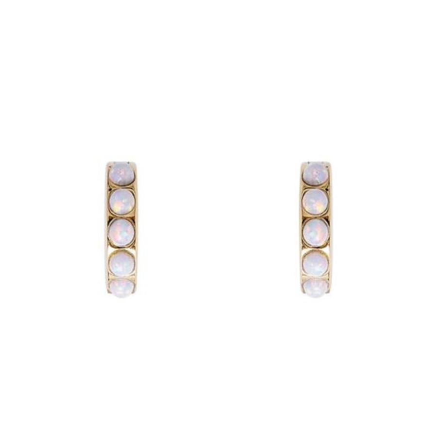 Jewellery Fairley | Fairley Ivory Opal Crystal Huggies