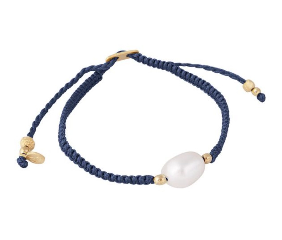 Jewellery Fairley | Fairley Pearl Rope Bracelet Navy