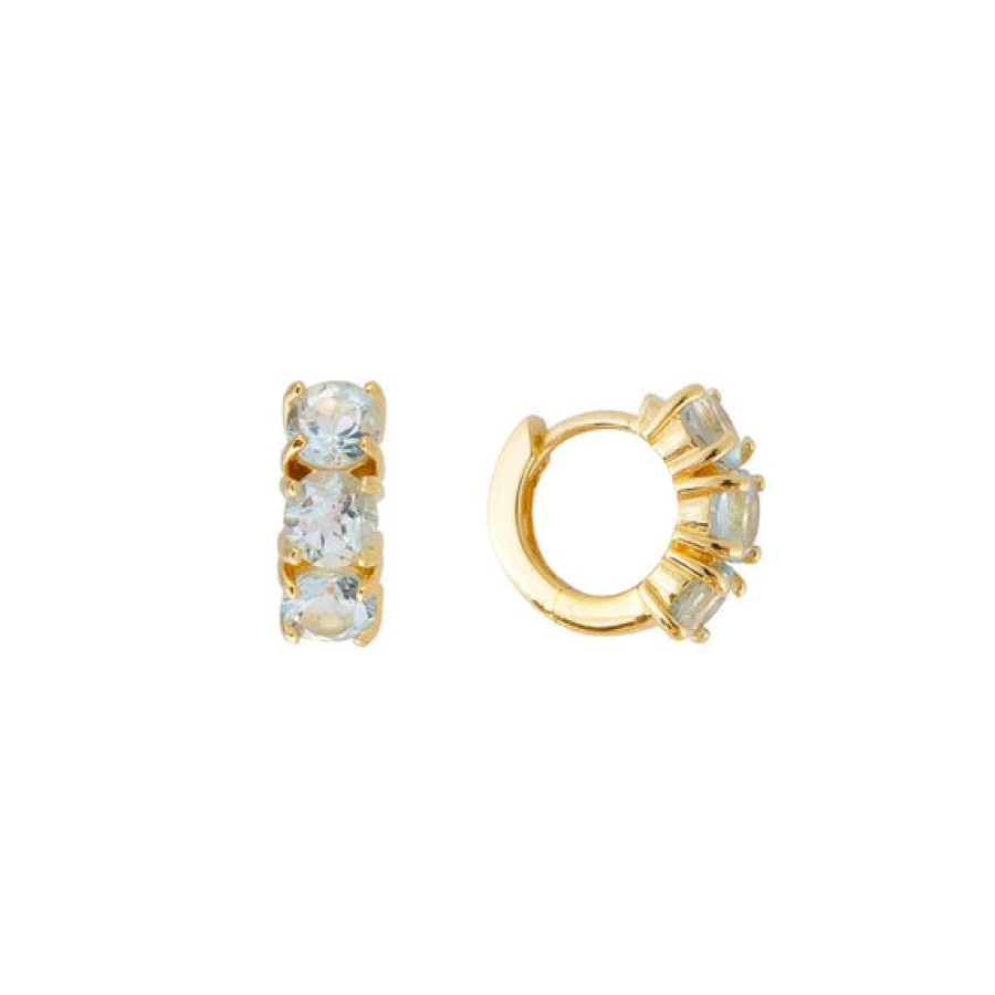 Jewellery Fairley | Fairley Blue Topaz Huggies