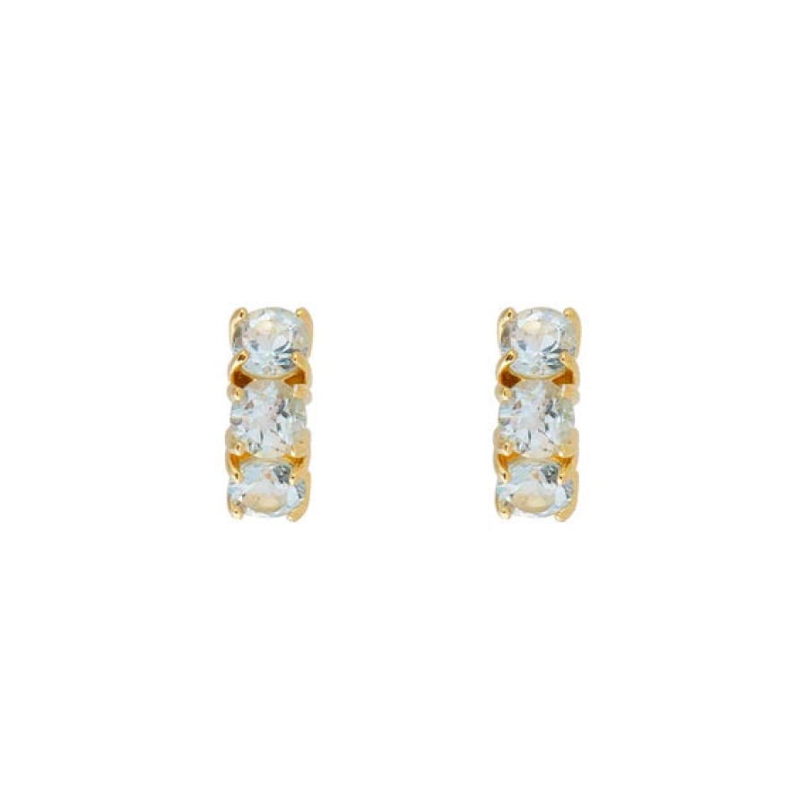 Jewellery Fairley | Fairley Blue Topaz Huggies