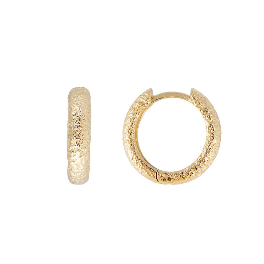 Jewellery Fairley | Fairley Antique Gold Maxi Hoops