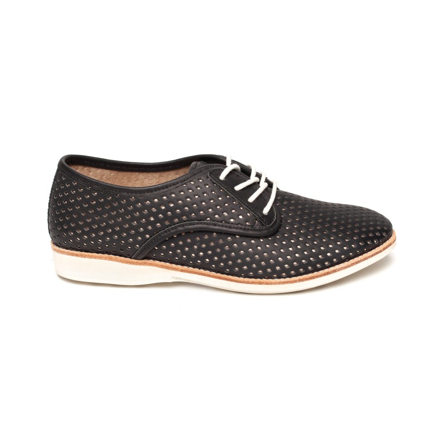 Shoes Rollie | Rollie Derby Punch Overlay Black Rose Gold