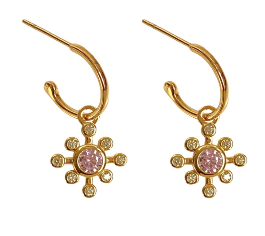 Jewellery Gold Sister | Gold Sister Ecco Beach Earrings Pink