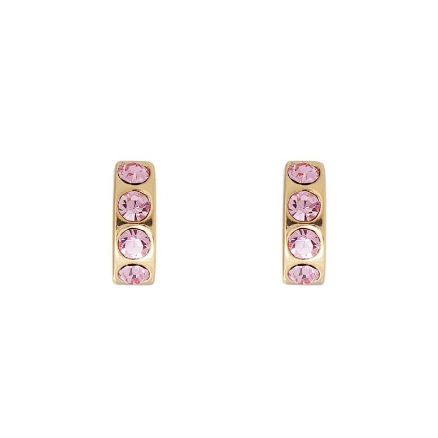 Jewellery Fairley | Fairley Rose Crystal Huggies