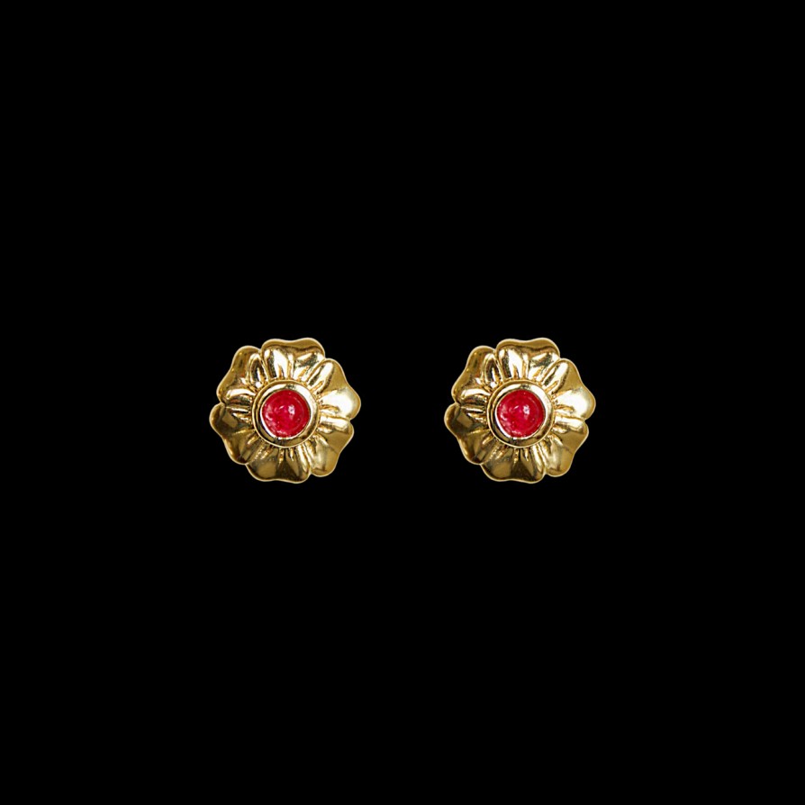 Shoes Mountain & Moon | Mountain & Moon Lottie Studs Ruby Quartz