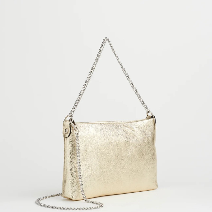 Accessories Bella V | Bella V Chelsea Clutch Gold