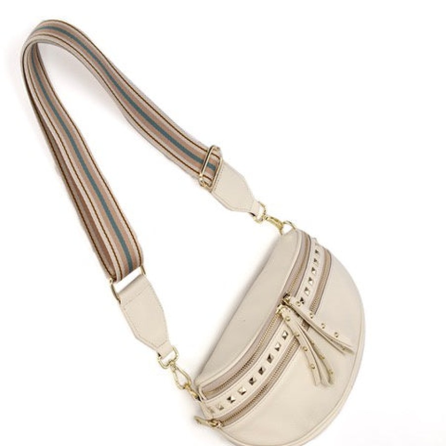 Accessories Hi Ho & Co | Hi Ho & Co Obsessed Bag Studded Off White