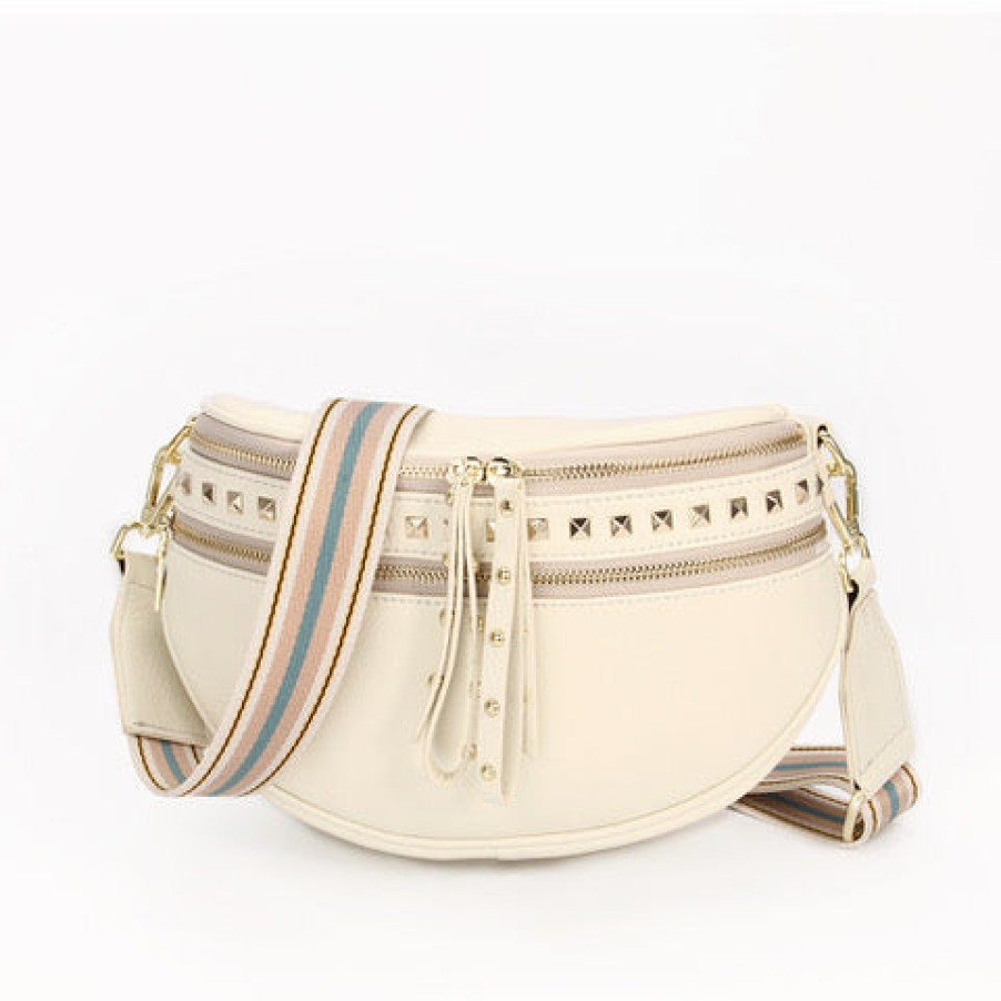 Accessories Hi Ho & Co | Hi Ho & Co Obsessed Bag Studded Off White