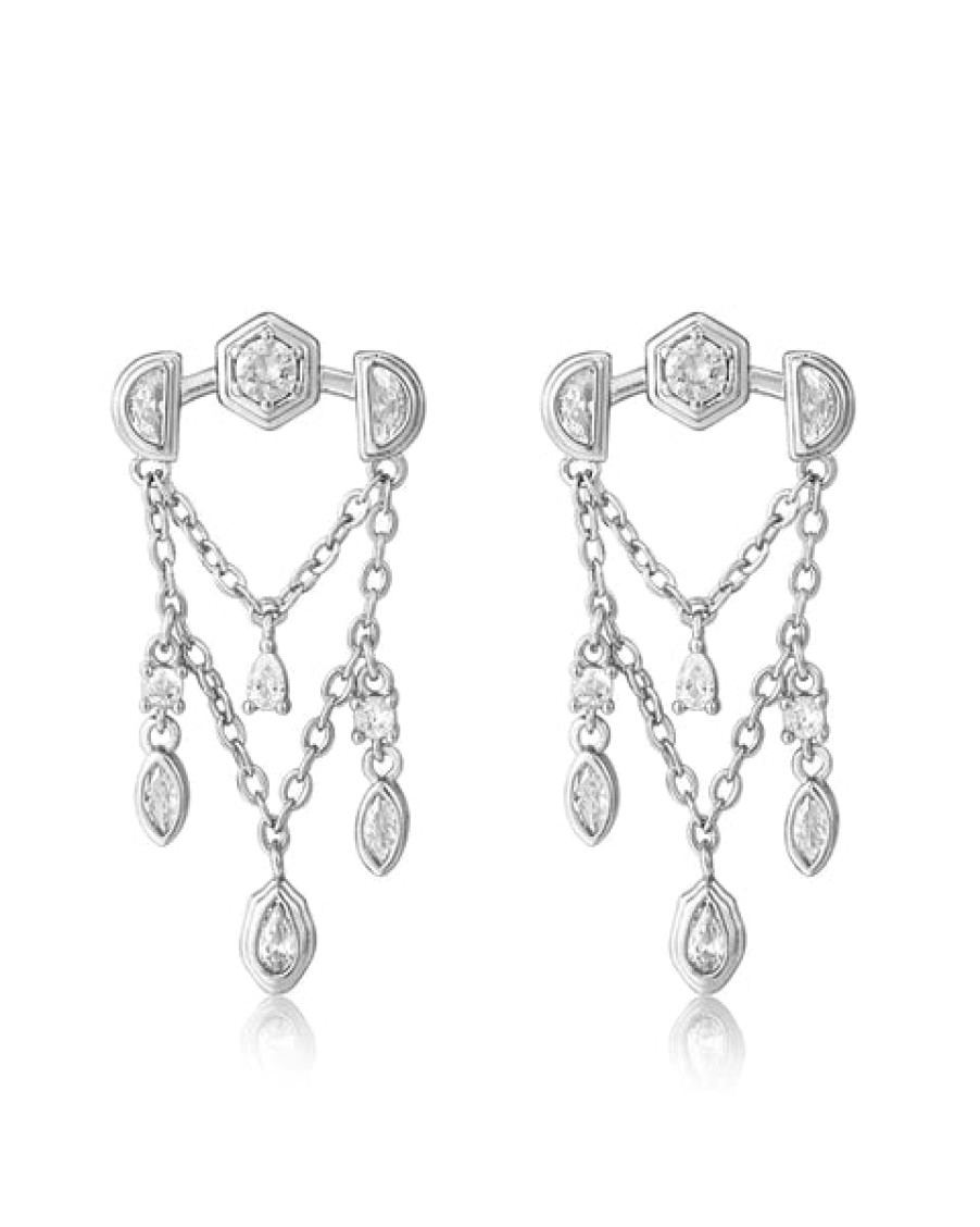 Jewellery Luv AJ | Luv Aj Stellar Bezel Shaker Studs - Silver