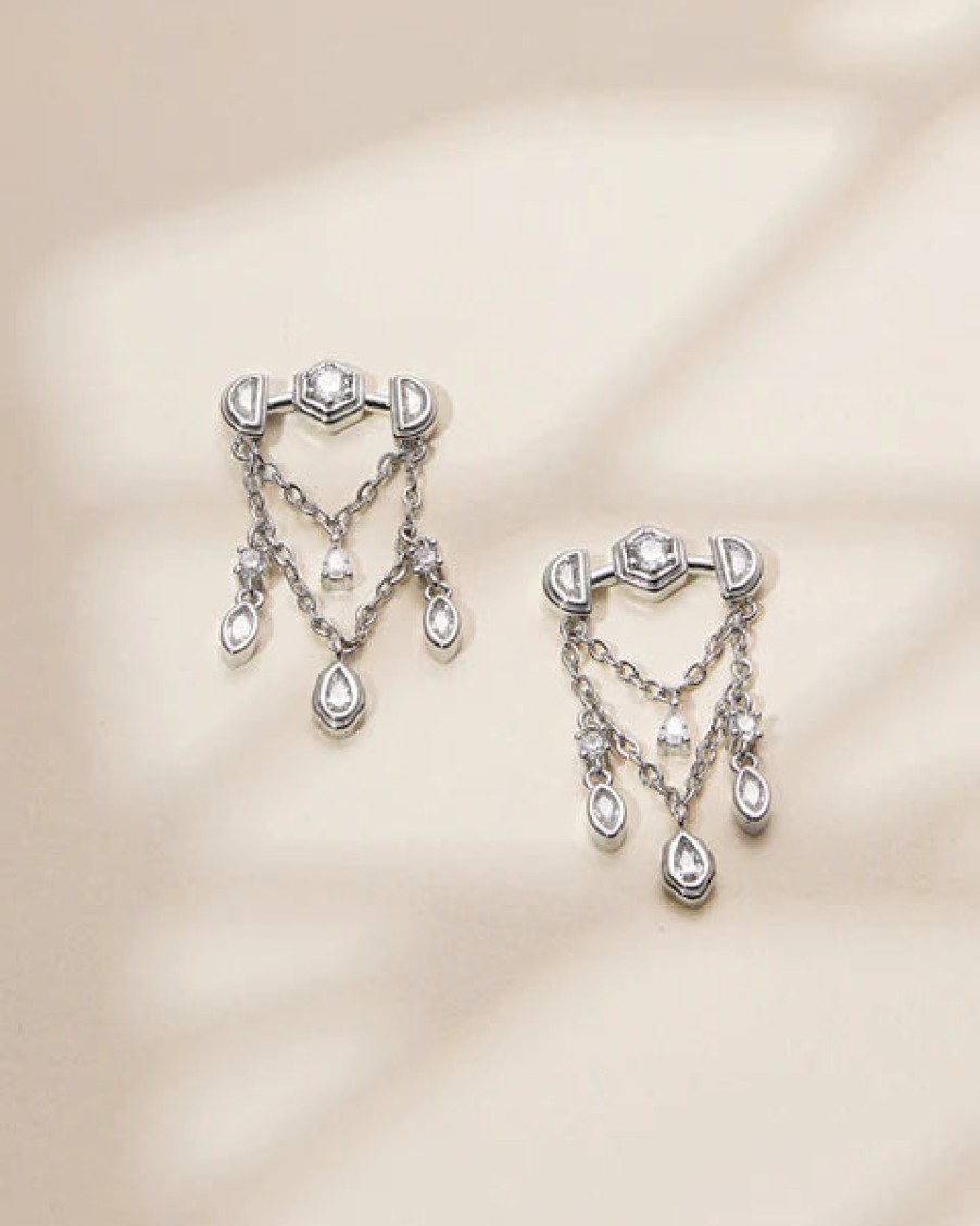 Jewellery Luv AJ | Luv Aj Stellar Bezel Shaker Studs - Silver