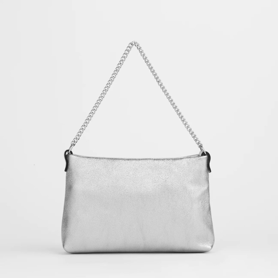 Accessories Bella V | Bella V Chelsea Clutch Silver