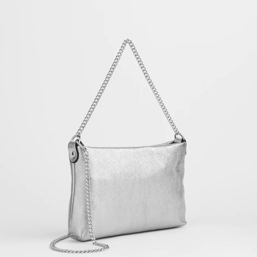 Accessories Bella V | Bella V Chelsea Clutch Silver