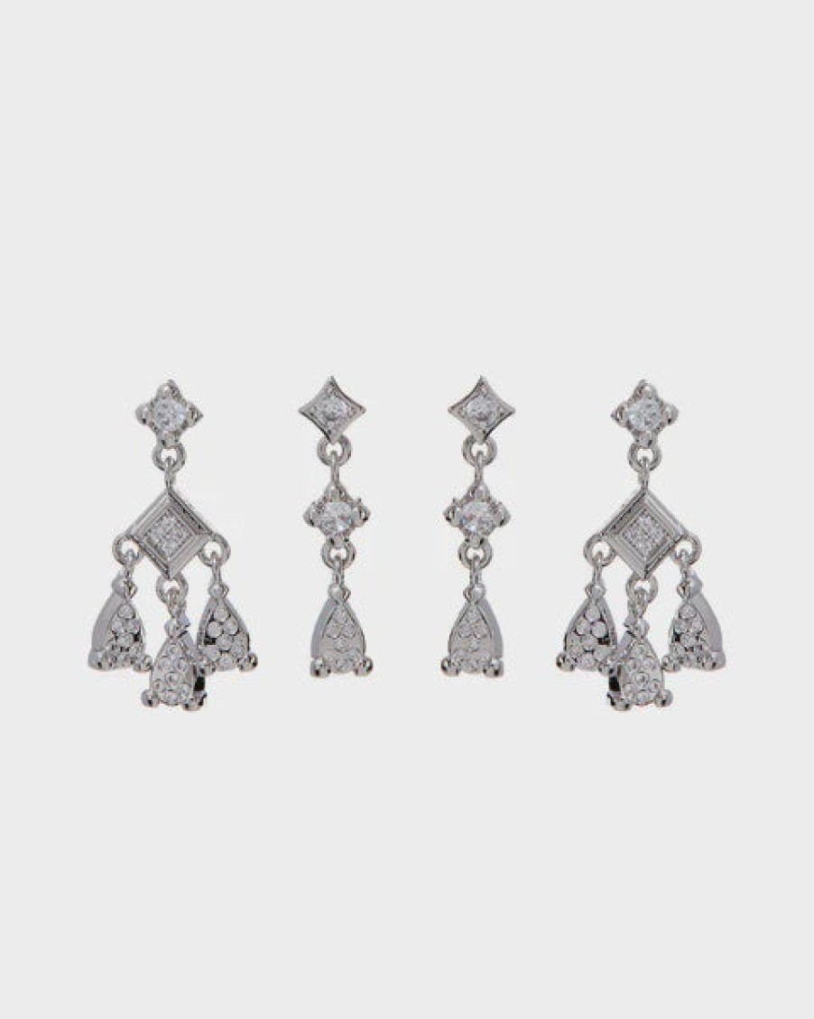 Jewellery Luv AJ | Luv Aj Bezel Charm Stud Set Silver