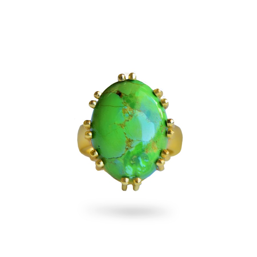 Jewellery Mountain & Moon | Mountain & Moon Bianca Ring Green Mojave Turquoise