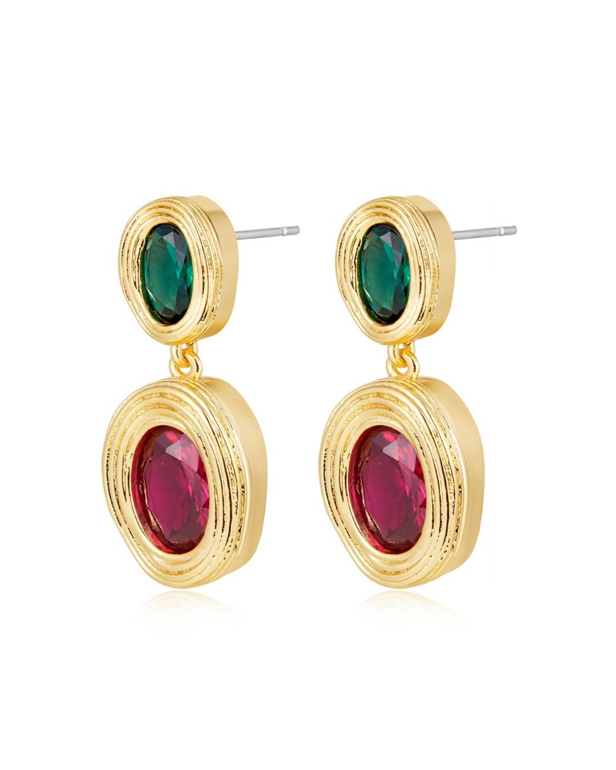 Jewellery Luv AJ | Luv Aj Royale Stone Drop Studs Gold