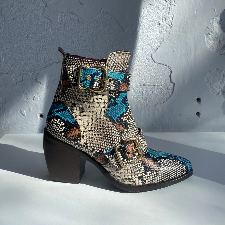 Shoes TORRETTI | Torretti 8335 Azul (Blue Snakeskin)