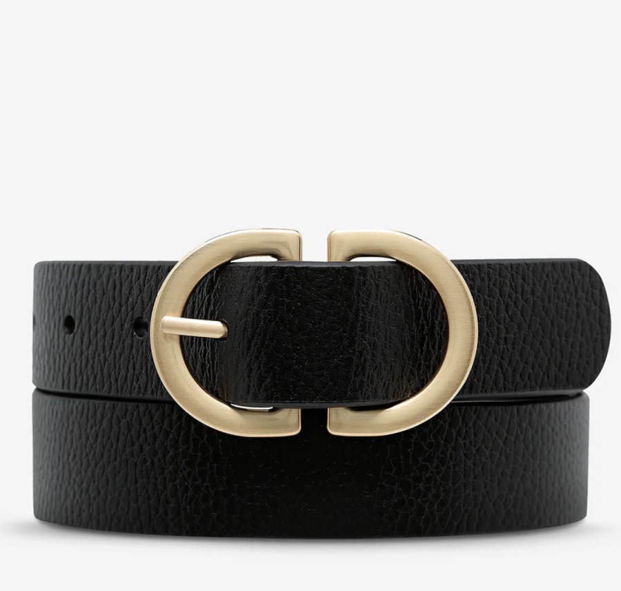 Accessories Status Anxiety | Status Anxiety In Reverse Belt Blk/Gold