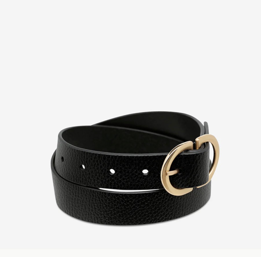 Accessories Status Anxiety | Status Anxiety In Reverse Belt Blk/Gold