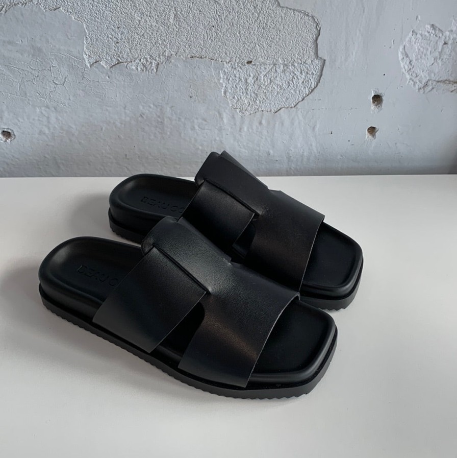 Shoes Beau Coops | Beau Coops Stone Slides Black