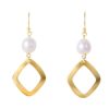 Jewellery Fairley | Fairley Pearl Belle Hooks Gold