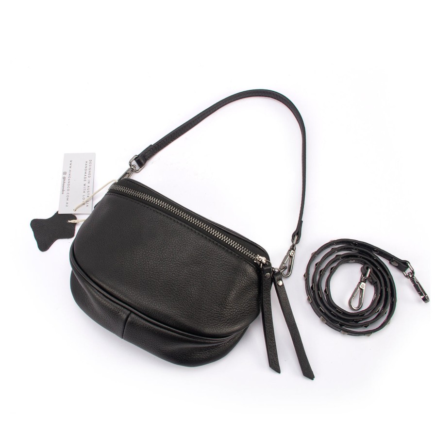 Accessories Hi Ho & Co | Hi Ho & Co Mini Rocker Bag Black/Gunmetal