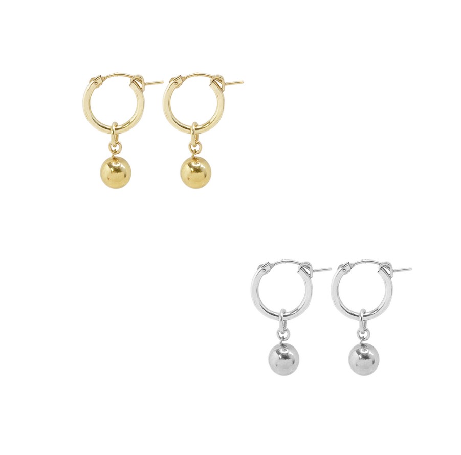 Jewellery MISUZI | Misuzi Paris Hoop Heavy Ball Earrings Gold