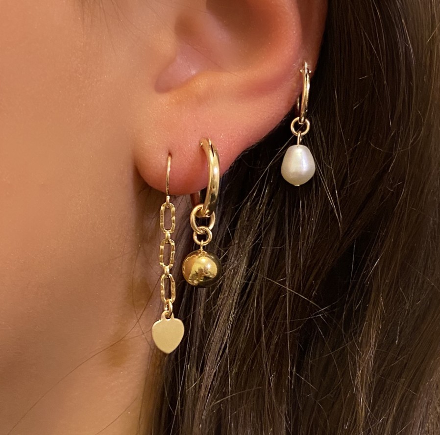 Jewellery MISUZI | Misuzi Paris Hoop Heavy Ball Earrings Gold