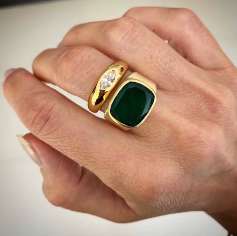 Jewellery Fairley | Fairley Green Agate Forest Ring