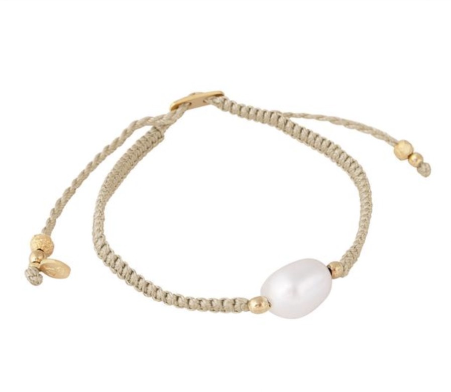 Jewellery Fairley | Fairley Pearl Rope Bracelet Sand