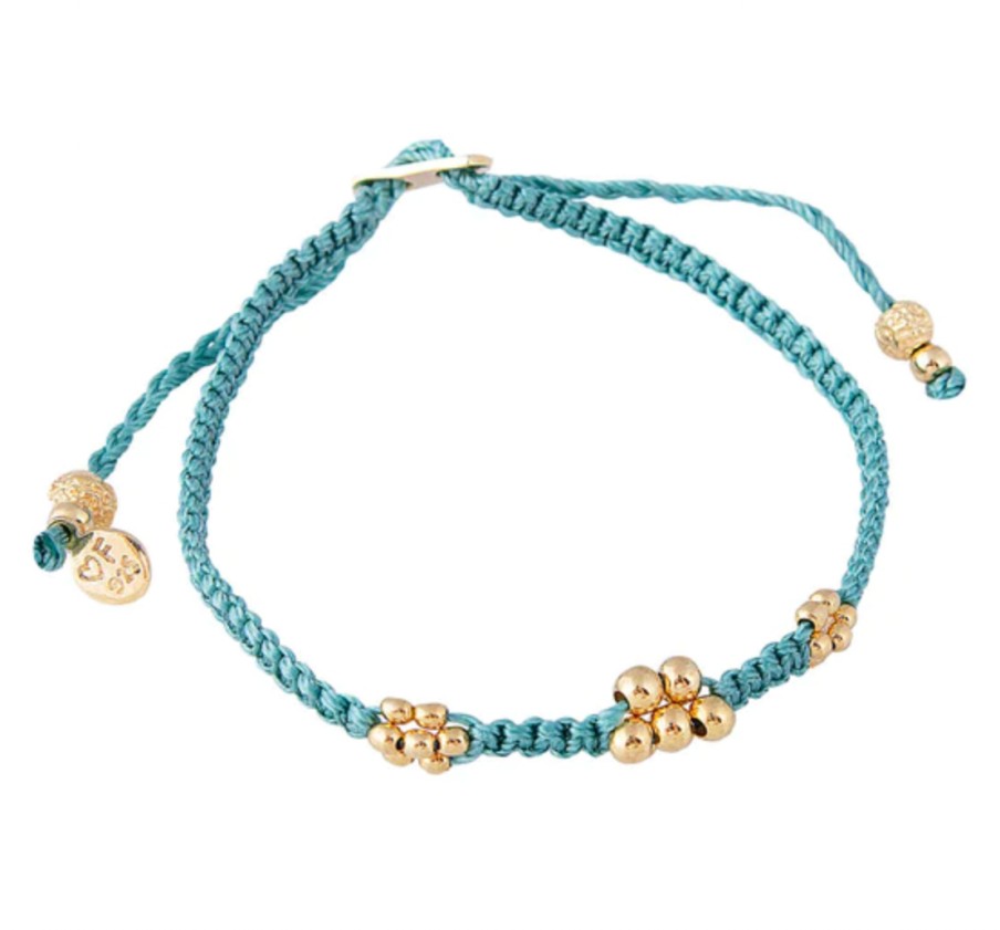 Jewellery Fairley | Fairley Blossom Rope Bracelet Sage Green