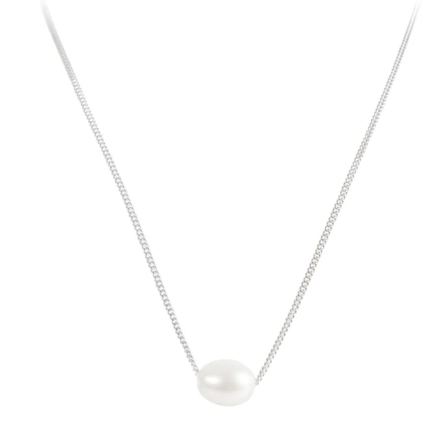 Jewellery Fairley | Fairley Pearl Teardrop Necklace Silver