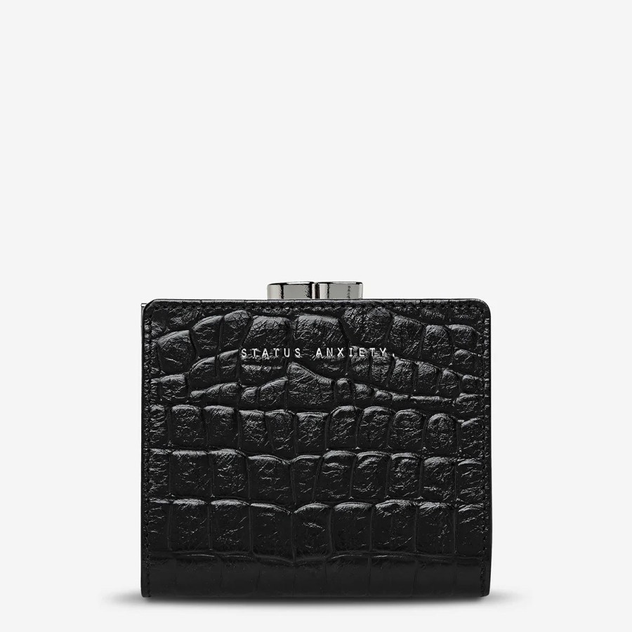 Accessories Status Anxiety | Status Anxiety As You Were Black Croc Emboss