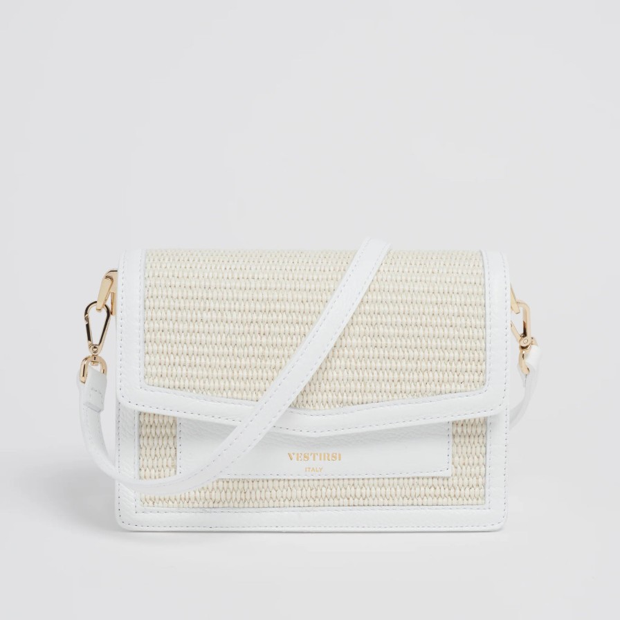 Accessories Vestirsi | Vestirsi Amelia White Raffia Bag