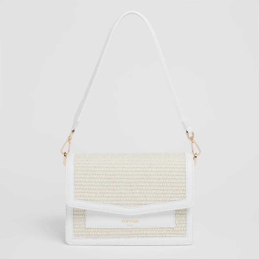 Accessories Vestirsi | Vestirsi Amelia White Raffia Bag