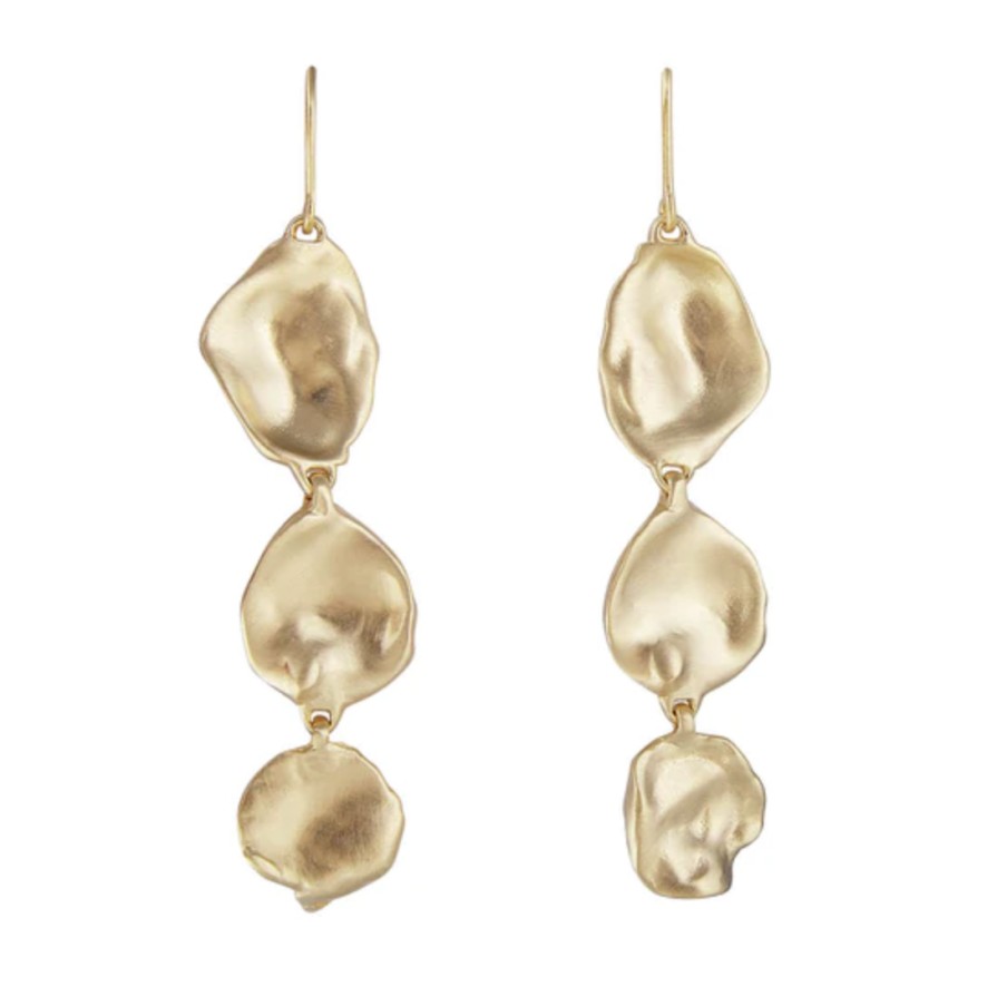 Jewellery Fairley | Fairley Golden Seashells Drops Gold