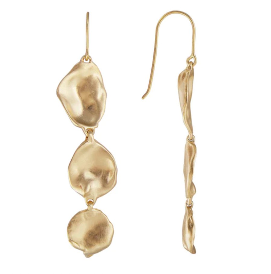 Jewellery Fairley | Fairley Golden Seashells Drops Gold