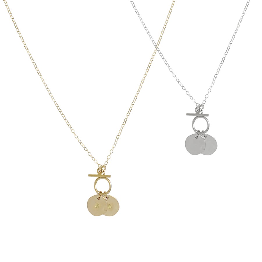 Jewellery MISUZI | Misuzi Goldie Dbl Disc & Toggle Necklace Silver