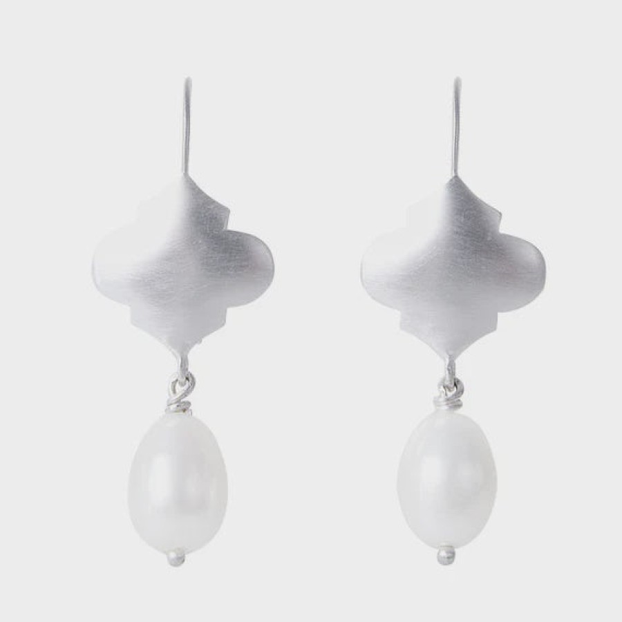 Jewellery Fairley | Moroccan Pearl Drops Silver