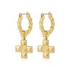 Jewellery Luv AJ | Luv Aj Molten Cross Twisted Hoops Gold