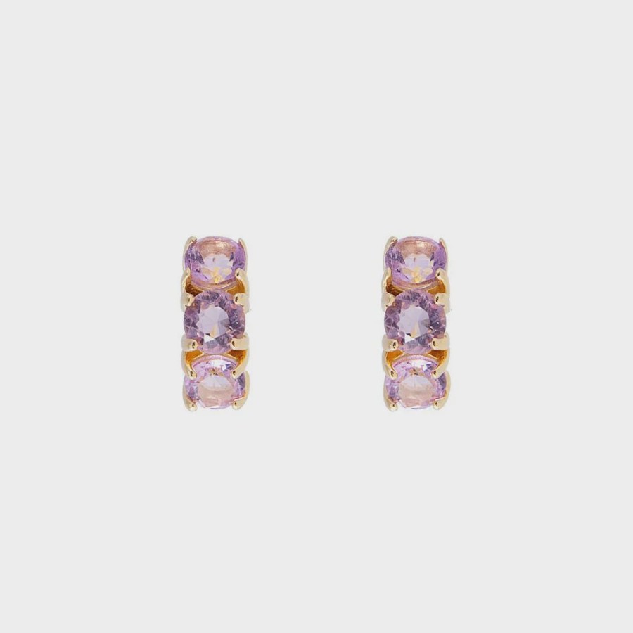 Jewellery Fairley | Fairley Amethyst Huggies