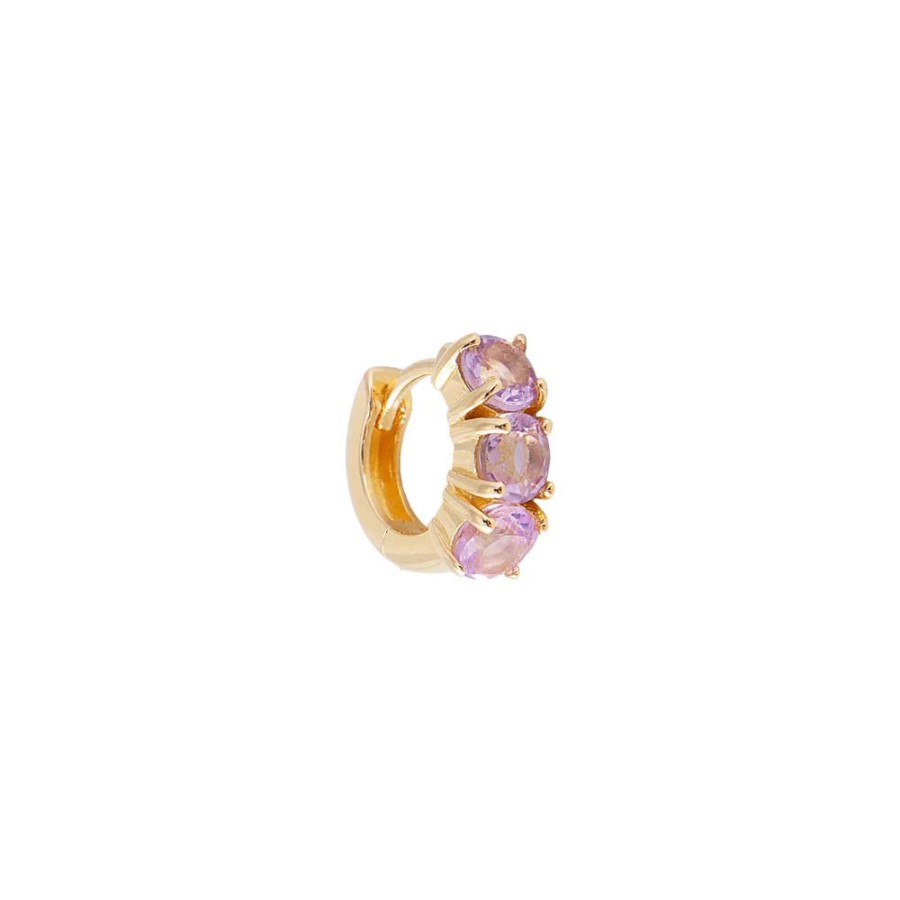 Jewellery Fairley | Fairley Amethyst Huggies